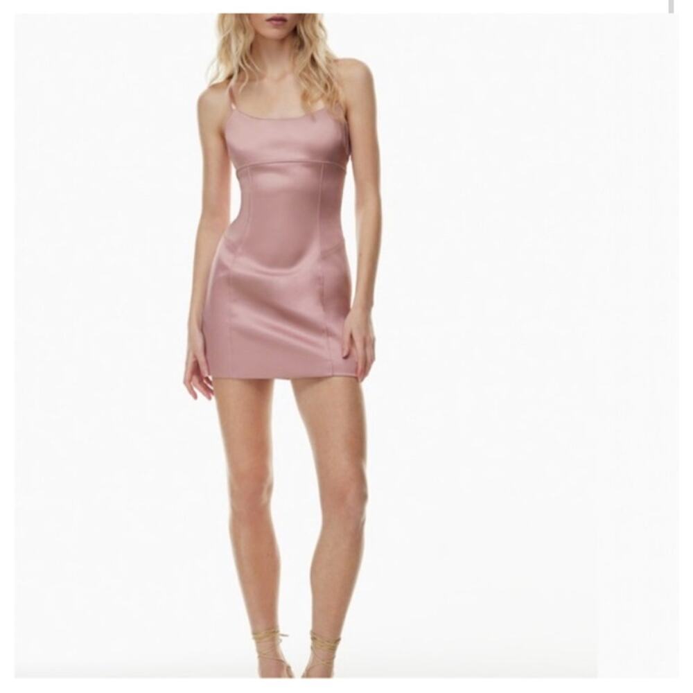 Aritizia Ten Sizzle Satin Dress in Cloud Pink Size 8